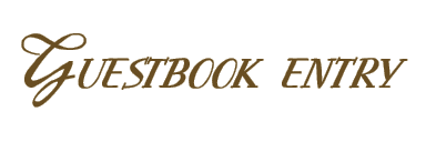 Guestbook entry